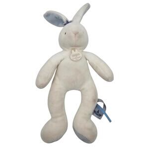 Doudou et Compagnie Paris Plush Baby Pale Yellow Bunny 8" sitting Stitched Eyes